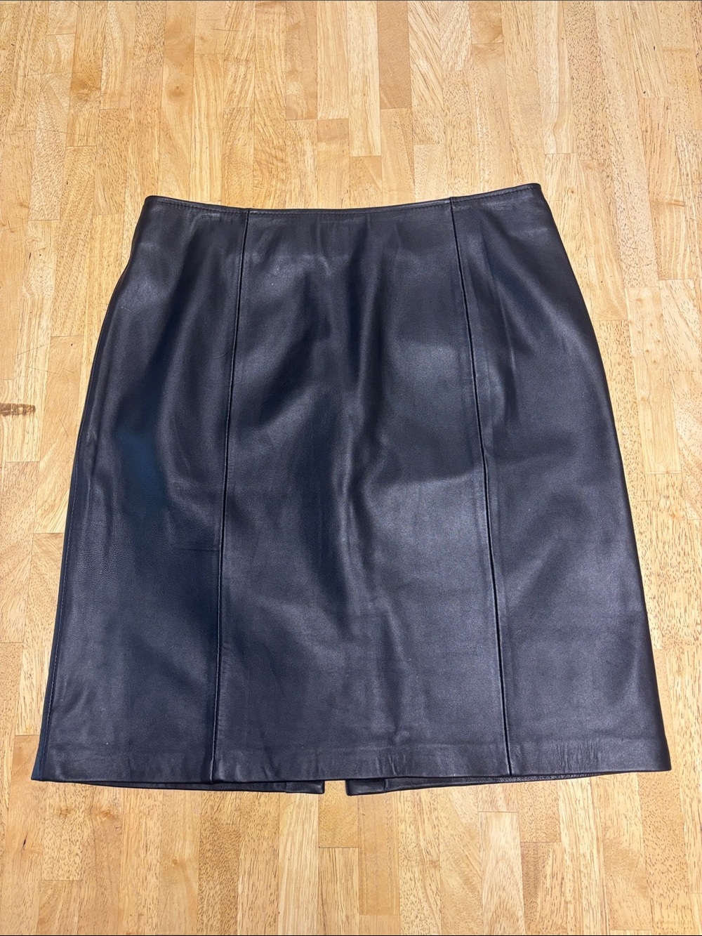 EUC Apt. 9 Black Genuine Lambskin Leather Pencil Skirt